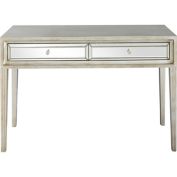 Camden Isle Delaney 48 in. Antique Nickel/Silver Rectangle Glass Console Table