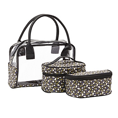 Glamlily 3 Pieces Travel Makeup Bag Set, Clear PVC Portal Organizer and 2 Daisy Cosmetic Travel Toiletry Pouch. View a larger version of this product image.