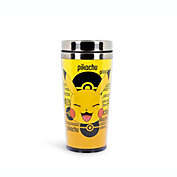 Pokemon Pikachu 16oz Insulated Travel Coffee Tumbler Mug With Non-Spill & Leak Proof Metal Lid for Ice Drinks & Hot Beverages - Best for Outdoor Hiking, Camping & Traveling Or Indoor Home & Office