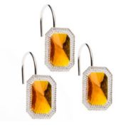Carnation Home Fashions "Tiffany" Bejeweld Resin Shower Curtain Hooks - 1.5" x 1.5", Amber