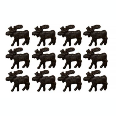 Zeckos Rustic Brown 12 Piece Cast Iron Moose Drawer Pull Cabinet Knob Set Western Décor. View a larger version of this product image.