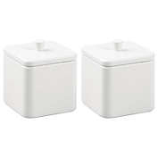 mDesign Square Metal Bathroom Vanity Canister Apothecary Jar 2 Pack