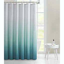 Kate Aurora Living Multi Color Ombre Fabric Shower Curtain - White/Turquoise