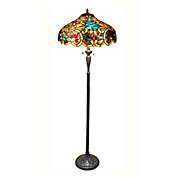 CHLOE Lighting LESLIE Tiffany-style Victorian 2 Light Floor Lamp 18 Shade