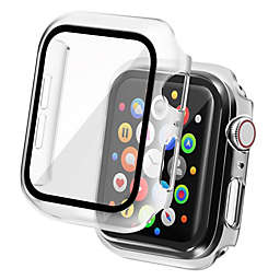 Insten Case Compatible with Apple Watch 40mm Series SE 6 5 4, Matte Hard Cover, Built in Tempered Glass Screen Protector, Full Protection, Clear