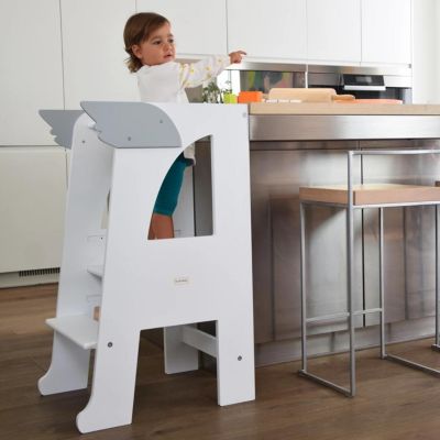 RocketBaby Learning Tower Montessori White Snow