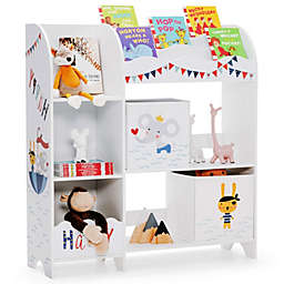 Slickblue Wooden Children Storage Cabinet with Storage Bins