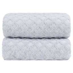 PiccoCasa Soft Cotton 2 Piece Bath Towel for Bathroom, Jacquard Diamond 100% Cotton Soft and Highly Absorbent Bath Towels Washcloths Quick Dry Shower Towels, 27