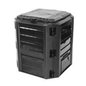 Good Ideas Compost Wizard Eco Square Standing Bin with Latching Lid, 100 Gallon - Black