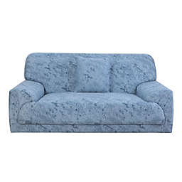 PiccoCasa Traditional Artistic Stretch Chair Sofa Covers Slipcover Medium, Blue