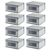 mDesign Fabric Closet Storage Organizer Box, Medium, 8 Pack