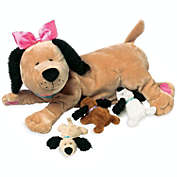 Manhattan Toy Nursing Nana Nurturing Dog Stuffed Animal with Plush Puppies