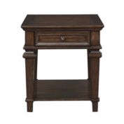 Lazzara Home Destry 23 in. Espresso Rectangular Wood End Table with Drawer