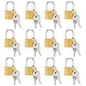Juvale 12 Pack Mini Locks with Keys for Luggage, Backpacks, Bulk Tiny Padlocks for Jewelry Box, Gym Bags, Diaries (1.2 x 0.7 In)