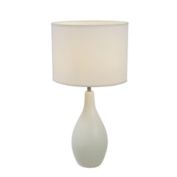 Simple Designs Off White Oval Base Ceramic Table Lamp