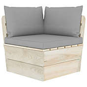 vidaXL Pallet Sofa Cushions 3 pcs Gray Fabric