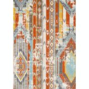 L'baiet Hanalei Collection Southwestern Ava Orange Boho Rug