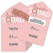 Big Dot of Happiness Bride Squad - Rose Gold Bridal Shower or Bachelorette Party Game Pickle Cards - Truth, Dare, Share Pull Tabs - Set of 12