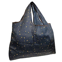 Wrapables Eco-Friendly Large Nylon Reusable Shopping Bag, Moon & Stars