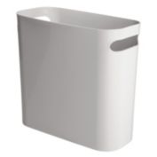 mDesign Plastic Small 1.5 Gallon/5.7 Liter Trash Can - Built-In Handles, Gray