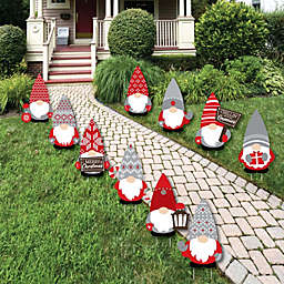 Big Dot of Happiness Christmas Gnomes - Lawn Decorations - Outdoor Holiday Party Yard Decorations - 10 Piece