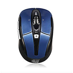 Adesso - Mouse Wireless Nano S60L 6 Buttons 4 Way Tilting Programmable Buttons up to 1600dpi PC/Mac - Blue (iMouse S60L)