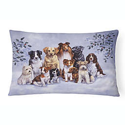 Caroline's Treasures Winter Dogs Canvas Fabric Decorative Pillow 12 x 16