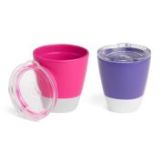 Munchkin Splash Toddler Cups & Lids, 2 Pack Pink/Purple