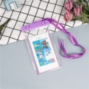 Nice Store Transparent touchable mobile phone case PVC fluorescent mobile phone waterproof bag (One size fits all-Purple)