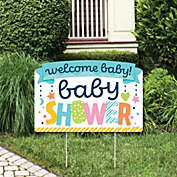 Big Dot of Happiness Colorful Baby Shower - Gender Neutral Party Yard Sign Lawn Decorations - Welcome Baby Party Yardy Sign