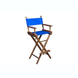 Prime Teak Captain's Chair with Pacific Blue Seat Covers
