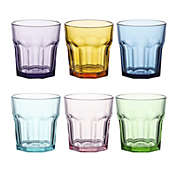 Double Old Fashioned Glasses Beverage Glass Cup,Colored Tumblers and Water Glasses,Set of 6 (Mixed Color, Large)
