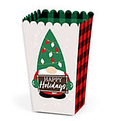 Big Dot of Happiness Red and Green Holiday Gnomes - Christmas Party Favor Popcorn Treat Boxes - Set of 12