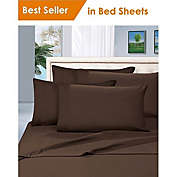Elegant Comfort Bedroom Sheet Set Quality Microfiber Deep Pocket King in Brown