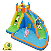 Slickblue Kids Inflatable Water Slide Bouncing House with Carrying Bag and 480W Blower