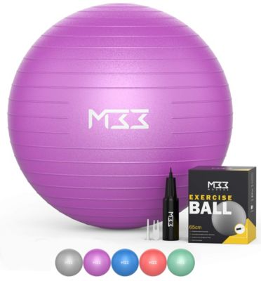 Mode33 Exercise Ball - 55 To 85cm Extra Thick Anti-Burst Yoga Ball With Hand Pump - Gym