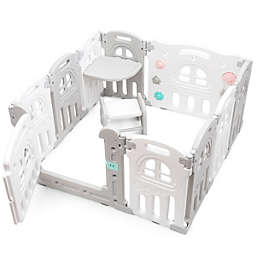 Costway 10-Panel Foldable Baby Playpen Kids Activity Safety Centre