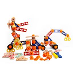Leo & Friends Builder Set, 72-Piece Toddler Play Kit for Boys and Girls   Wooden Builder Construction Set, Perfect Birthday or Holiday Present   Safe, Non Toxic Sustainable Wood and Water-Based Paint Used