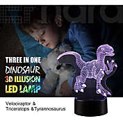 Infinity Merch 3D Dinosaur Night Light Lamp with Remote and 7 colors
