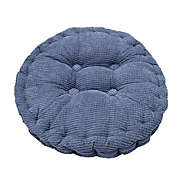 PiccoCasa Soft Pain Relief Solid Seat Cushion Pillow, Corduroy Home Round Shaped Thickened Pillow Seat Chair Cushion Pad Mat, Navy Blue