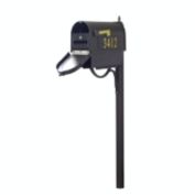 Special Lite Products Berkshire Curbside Mailbox with Newspaper Tube, Front and Side Address Numbers, Locking Insert and Richland Mailbox Post