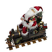 Northlight 22" Santa Express Train Christmas Figure on Railroad Track Base