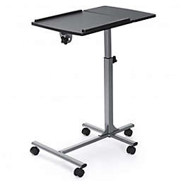 Costway-CA Adjustable Angle Height Rolling Laptop Table