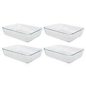 Pyrex 4 Packs Rectangle Clear Glass Baking and Storage Dish w/o Lids