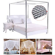 Kitcheniva Stainless Steel Bed Mosquito Netting Canopy Frame Queen