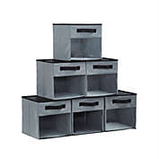 DECOMOMO Fabric Storage Cubes Closet Organizer Cubby Bins W/ Transparent Front