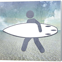 Metaverse Art Beach Signs Surfer by LightBoxJournal 24-Inch x 24-Inch Canvas Wall Art