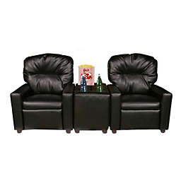 Dozydotes Child Theater Seat Recliner - Black Leather Like DZD10772