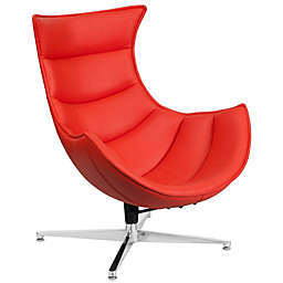 Flash Furniture Red LeatherSoft Swivel Cocoon Chair