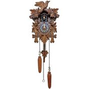 Alexander Taron 9.5" Brown, Black, and Yellow Engstler Contemporary Full Size Battery-Operated Cuckoo Clock